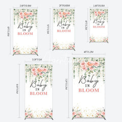 Aperturee - Aperturee Spring Floral Greenery Baby In Bloom Rectangle Backdrop