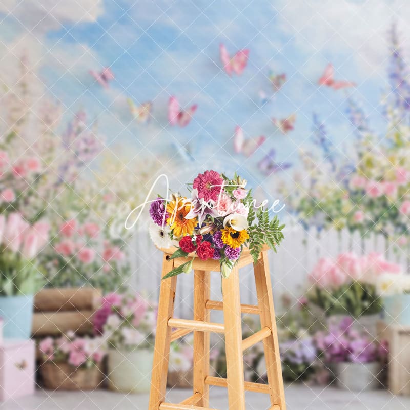 Aperturee - Aperturee Spring Flower Bouquet Display Photography Backdrop