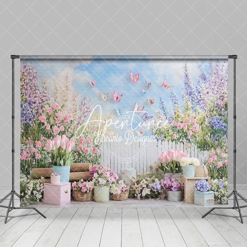 Aperturee - Aperturee Spring Flower Bouquet Display Photography Backdrop