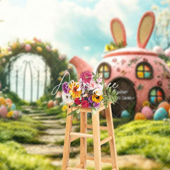 Aperturee - Aperturee Spring Greenery Garden Rabbit Hutch Easter Backdrop