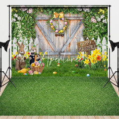 Aperturee - Aperturee Spring Greenery Wood Door Easter Combo Set Backdrop