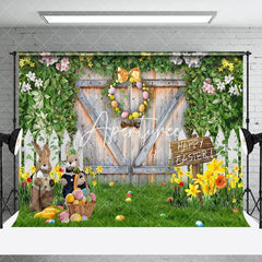 Aperturee - Aperturee Spring Greenery Wood Door Easter Combo Set Backdrop