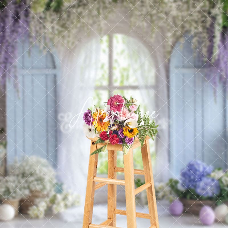 Aperturee - Aperturee Spring Indoor Scene Floral Decoration Linda Backdrop