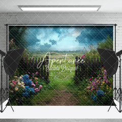 Aperturee - Aperturee Spring Natural Garden Fence Floral Wedding Backdrop