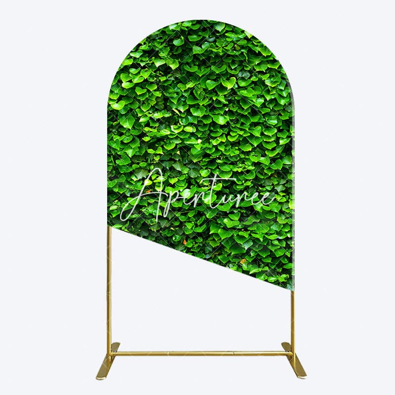 Aperturee - Aperturee Spring Natural Green Leaves Birthday Arch Backdrop