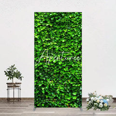 Aperturee - Aperturee Spring Natural Green Leaves Birthday Rectangle Backdrop