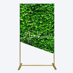 Aperturee - Aperturee Spring Natural Green Leaves Birthday Rectangle Backdrop