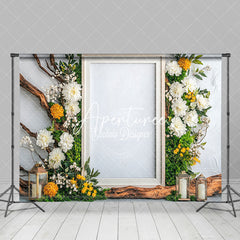 Aperturee - Aperturee Spring Natural Greenery Floral Wedding Photo Backdrop