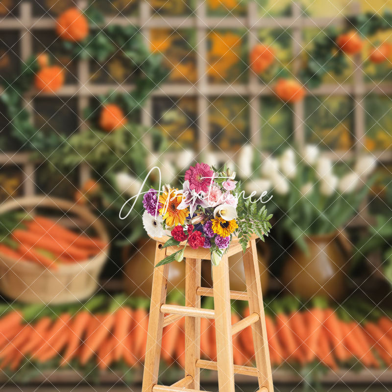 Aperturee - Aperturee Spring Orange Carrot Potted Plant Photo Backdrop