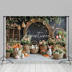 Aperturee - Aperturee Spring Plant Colorful Eggs Floral Easter Backdrop