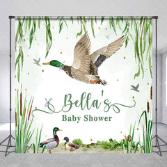 Aperturee - Aperturee Spring Scene Duck Custom Name Baby Shower Backdrop