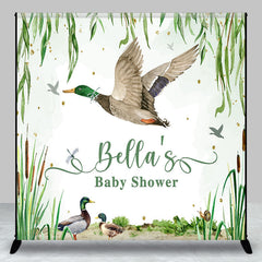 Aperturee - Aperturee Spring Scene Duck Custom Name Baby Shower Backdrop