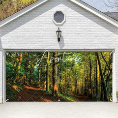 Aperturee - Aperturee Spring Sunshine Vibrant Forest Garage Door Banner