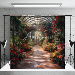 Aperturee - Aperturee Spring Transparent Greenhouse Corridor Photo Backdrop