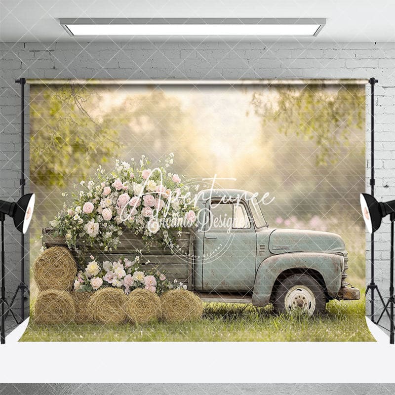 Aperturee - Aperturee Spring Truck Sunshine Natural Photography Backdrop