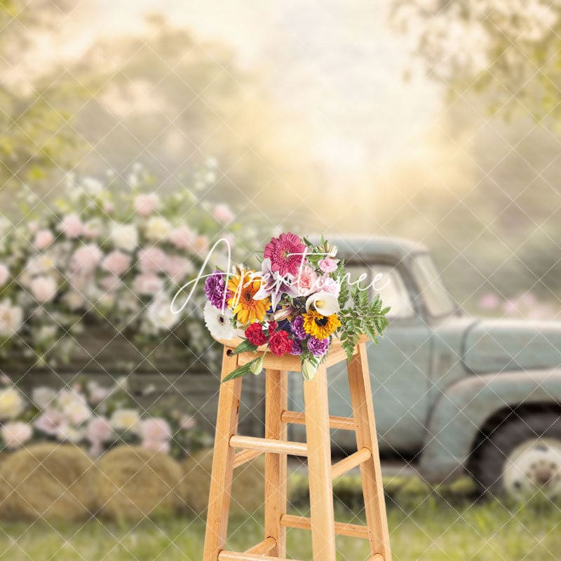 Aperturee - Aperturee Spring Truck Sunshine Natural Photography Backdrop