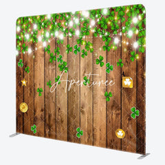 Aperturee - Aperturee St Patrick Clover Wooden Square Double-Sided Backdrop