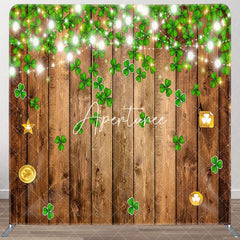 Aperturee - Aperturee St Patrick Clover Wooden Square Double-Sided Backdrop