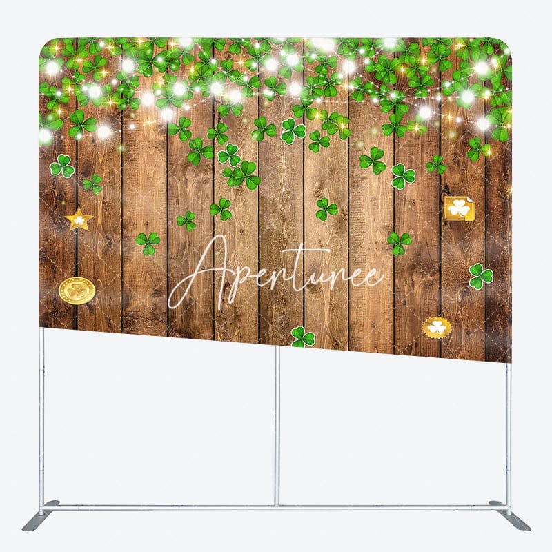 Aperturee - Aperturee St Patrick Clover Wooden Square Double-Sided Backdrop