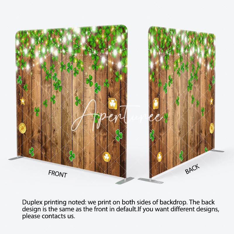 Aperturee - Aperturee St Patrick Clover Wooden Square Double-Sided Backdrop