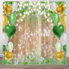 Aperturee - Aperturee St Patrick Green Balloon Wood Square Tension Backdrop