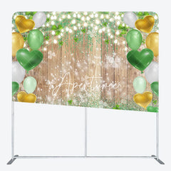 Aperturee - Aperturee St Patrick Green Balloon Wood Square Tension Backdrop