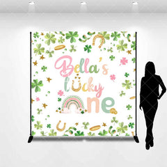 Aperturee - Aperturee St Patrick Lucky One Custom Name Birthday Backdrop