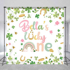 Aperturee - Aperturee St Patrick Lucky One Custom Name Birthday Backdrop