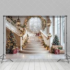 Aperturee - Aperturee Stairs Arch Window Christmas Architecture Backdrop