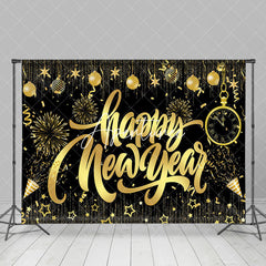 Aperturee - Aperturee Star Baubles Decoration Black Gold New Year Backdrop