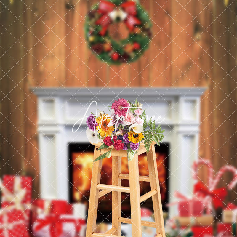 Aperturee - Aperturee Star Garland Decoration Christmas Fireplace Backdrop