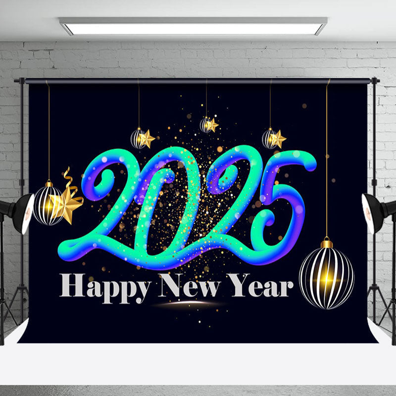 Aperturee - Aperturee Star Ribbons Lantern Fantasy 2025 New Year Backdrop