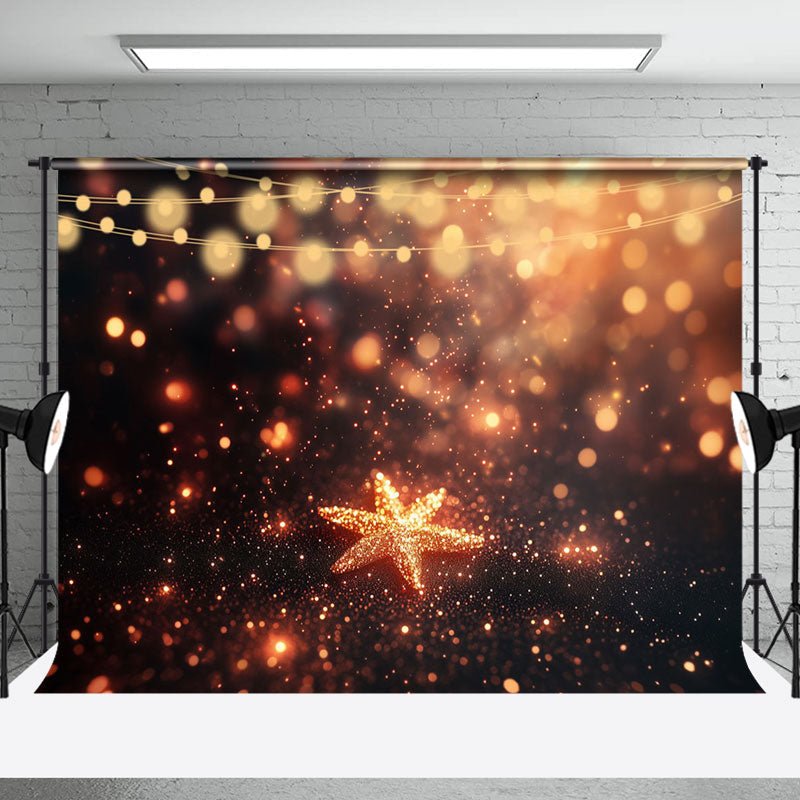 Aperturee - Aperturee Star Shining Black Sand Light Bokeh Photo Backdrop