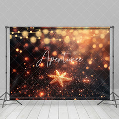 Aperturee - Aperturee Star Shining Black Sand Light Bokeh Photo Backdrop