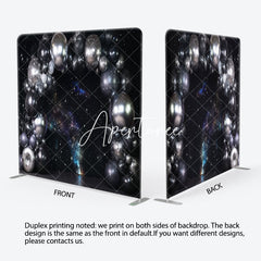 Aperturee - Aperturee Starry Black Wall Balloons Galaxy Square Backdrop