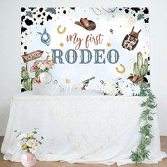 Aperturee - Aperturee Starry Blue Cowboy My First Rodeo Birthday Backdrop