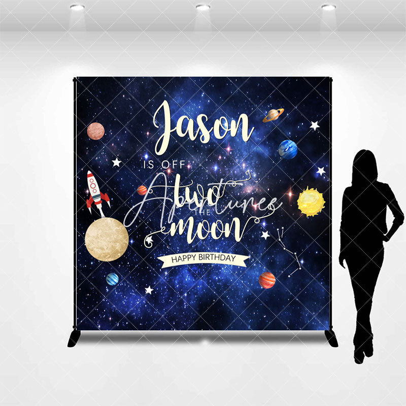 Aperturee - Aperturee Starry Galaxy Off Two The Moon Custom Name Backdrop