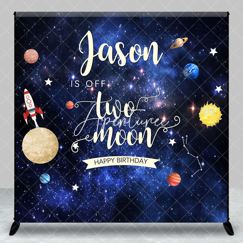 Aperturee - Aperturee Starry Galaxy Off Two The Moon Custom Name Backdrop