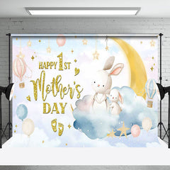 Aperturee - Aperturee Starry Night Bunny Happy 1st Mothers Day Backdrop