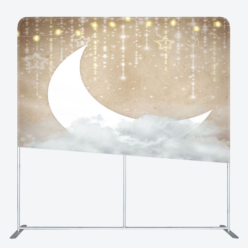 Aperturee - Aperturee Starry Night Moon Cloud Birthday Pillow Case Backdrop