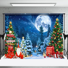 Aperturee - Aperturee Starry Night Snowy Field Mailbox Christmas Backdrop