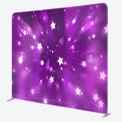 Aperturee - Aperturee Stars Glitter Fantasy Purple Backdrop Cover For Party