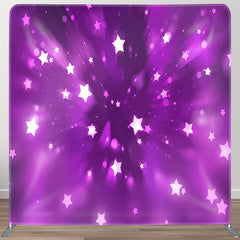 Aperturee - Aperturee Stars Glitter Fantasy Purple Backdrop Cover For Party