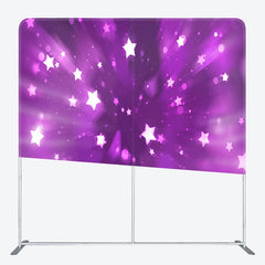 Aperturee - Aperturee Stars Glitter Fantasy Purple Backdrop Cover For Party