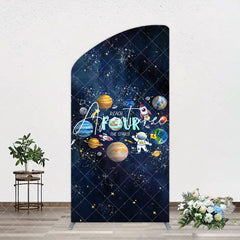 Aperturee - Aperturee Stars Moon Glitter Galaxy 4th Birthday Arch Backdrop