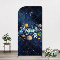 Aperturee - Aperturee Stars Moon Glitter Galaxy 4th Birthday Arch Backdrop