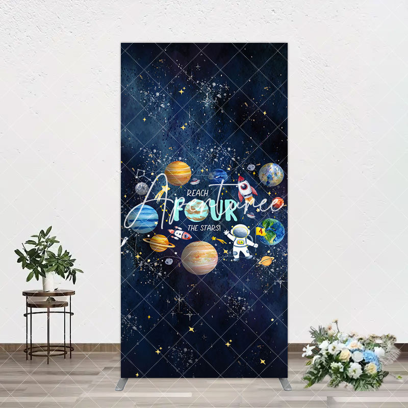 Aperturee - Aperturee Stars Moon Glitter Galaxy 4th Birthday Arch Backdrop