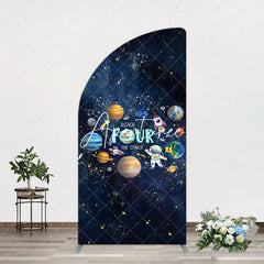 Aperturee - Aperturee Stars Moon Glitter Galaxy 4th Birthday Arch Backdrop