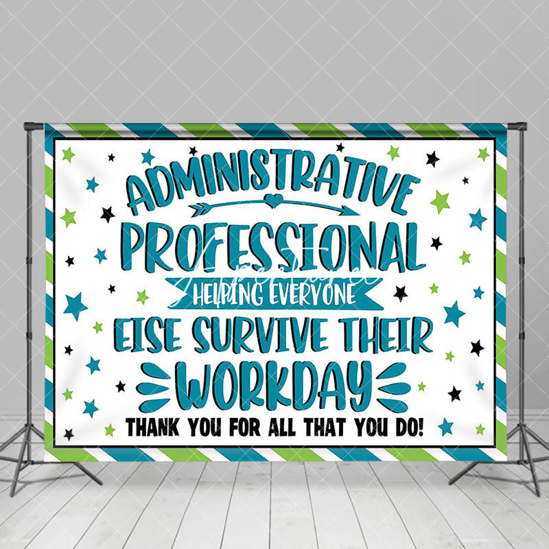 Aperturee - Aperturee Stars Thank You Administrative Professional Backdrop