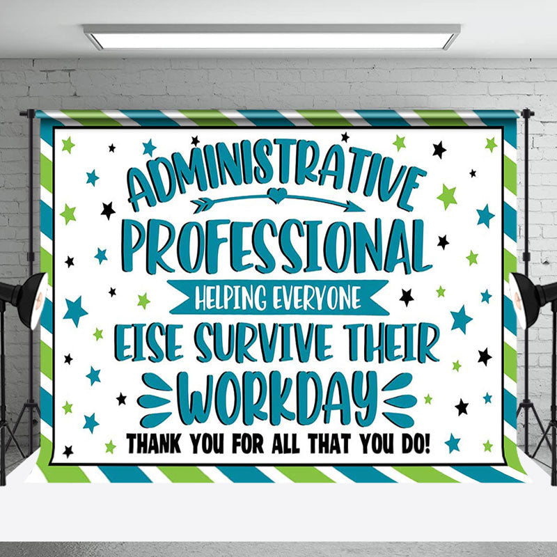 Aperturee - Aperturee Stars Thank You Administrative Professional Backdrop